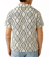 Guess Carter Snakeskin/Geometric Patterned Short Sleeve Woven Shirt