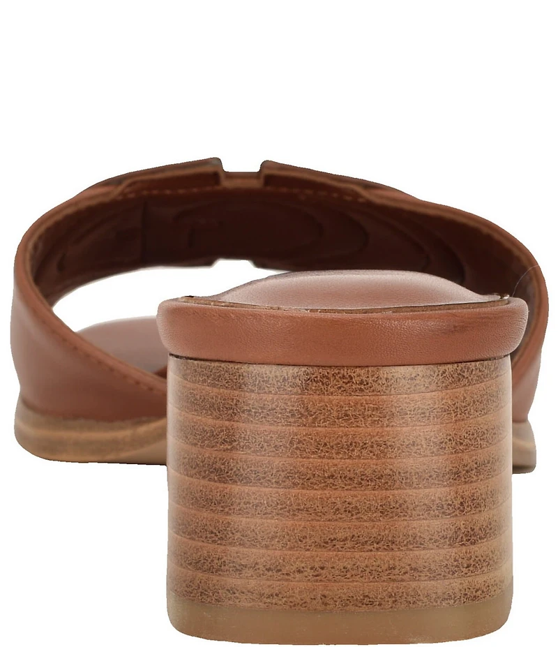 Guess Cerinna Leather Logo Block Heel Slide Sandals