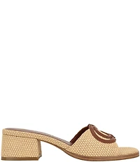 Guess Cerinna Raffia Logo Block Heel Slide Sandals