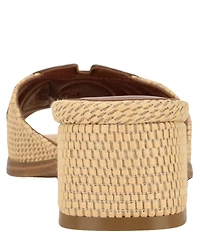 Guess Cerinna Raffia Logo Block Heel Slide Sandals
