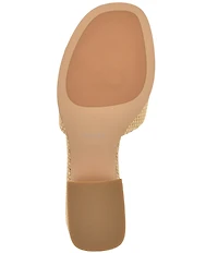 Guess Cerinna Raffia Logo Block Heel Slide Sandals