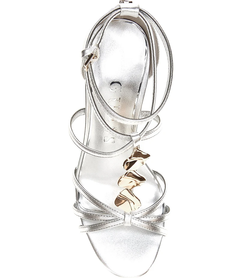 Guess Chaella Metallic Sculpted Hardware Dress Sandals