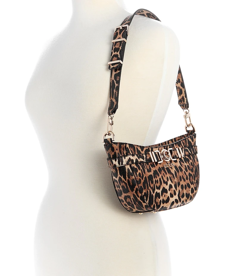 Guess Cirene Leopard Print Shoulder Bag