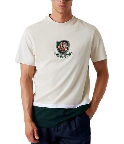Guess Color Block Emblem Motif Short Sleeve T-Shirt
