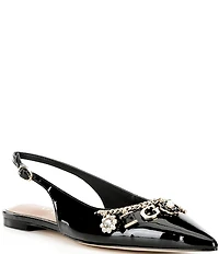 Guess Daisee Patent Charm Bracelet Ornament Slingback Flats