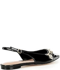 Guess Daisee Patent Charm Bracelet Ornament Slingback Flats