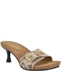 Guess Dexta Snake Print Buckled Slide Sandals