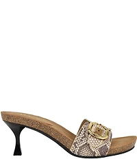 Guess Dexta Snake Print Buckled Slide Sandals