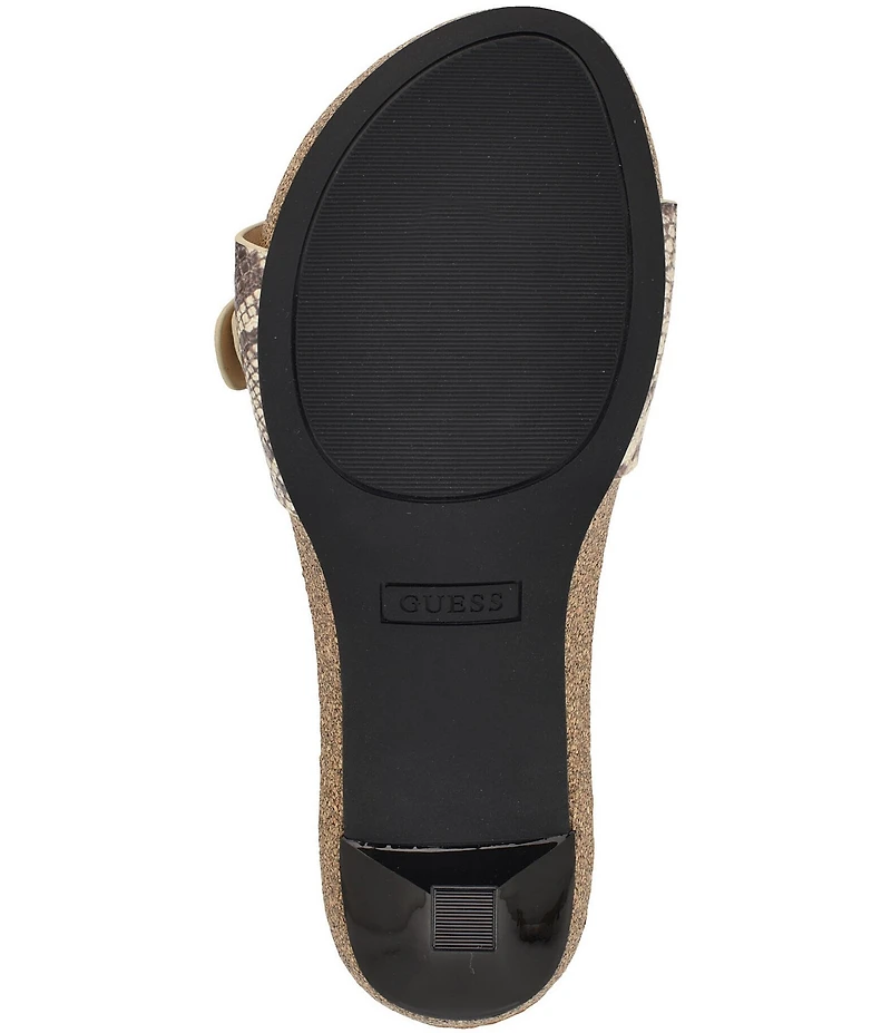 Guess Dexta Snake Print Buckled Slide Sandals