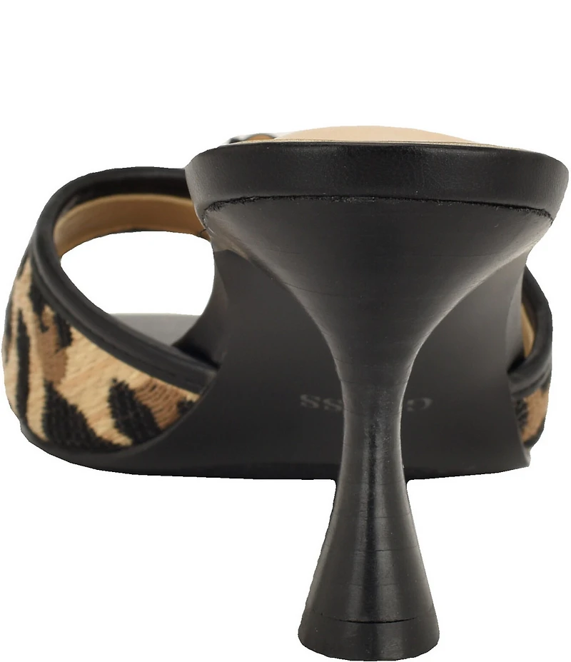 Guess Dista 2 Leopard Print Buckle Hardware Slide Sandals