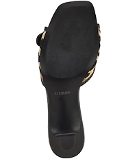 Guess Dista 2 Leopard Print Buckle Hardware Slide Sandals