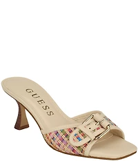 Guess Dista 2 Pastel Rainbow Buckle Hardware Slide Sandals