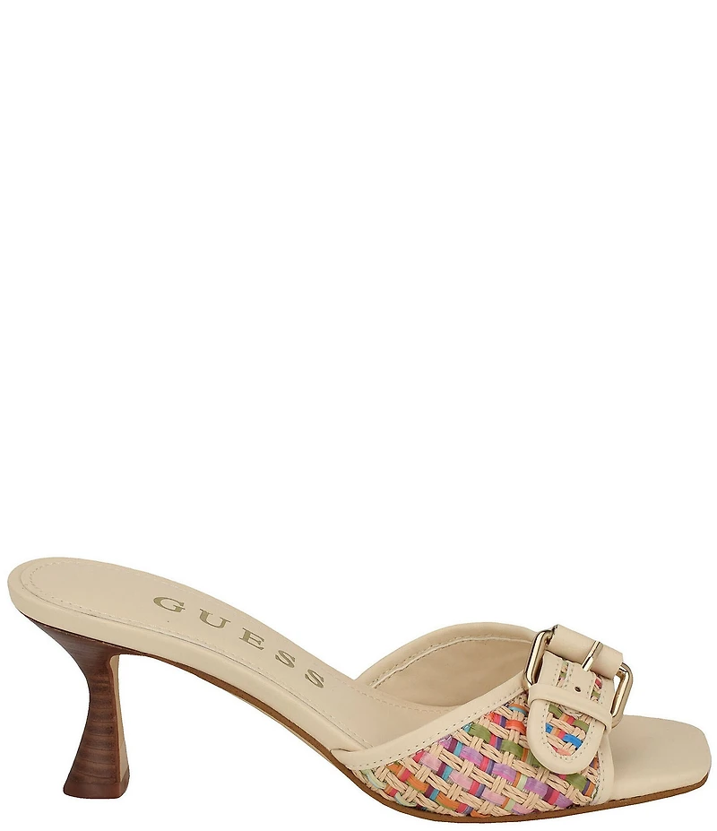 Guess Dista 2 Pastel Rainbow Buckle Hardware Slide Sandals