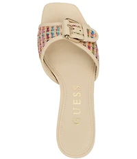 Guess Dista 2 Pastel Rainbow Buckle Hardware Slide Sandals