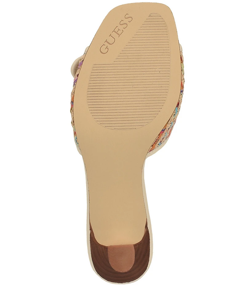 Guess Dista 2 Pastel Rainbow Buckle Hardware Slide Sandals