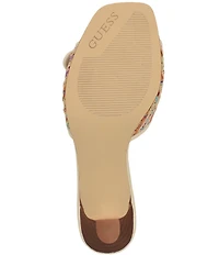 Guess Dista 2 Pastel Rainbow Buckle Hardware Slide Sandals