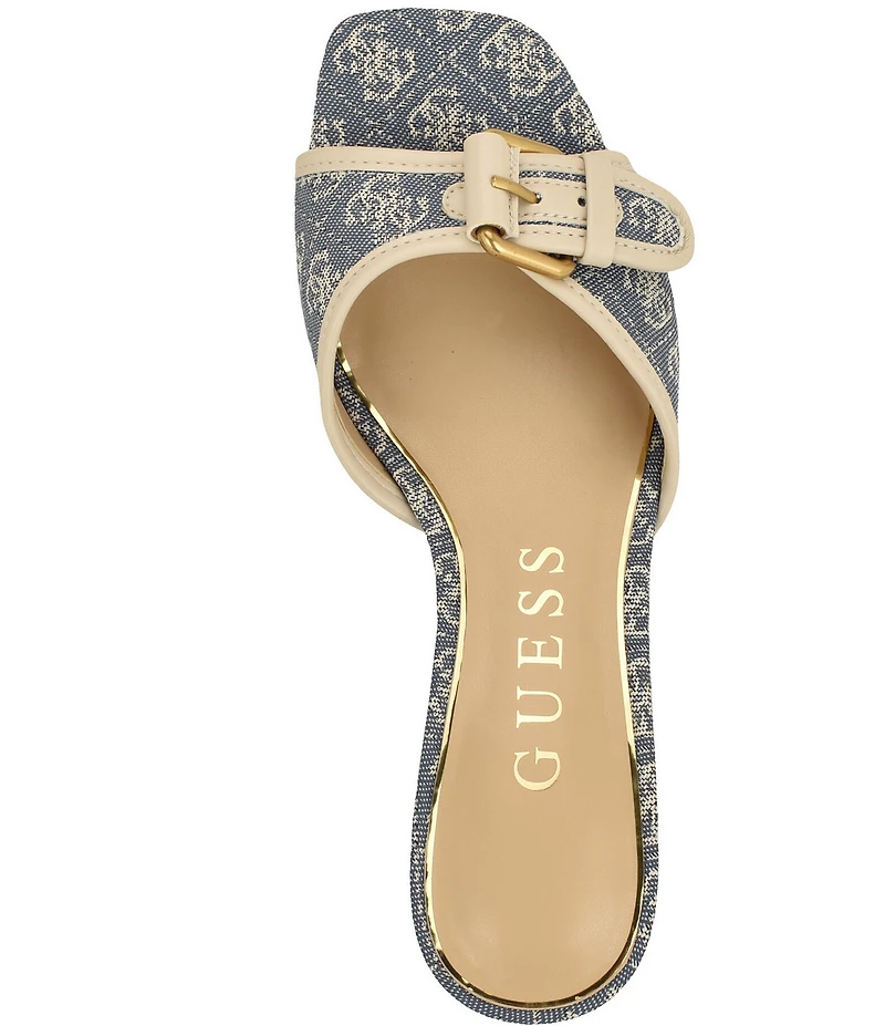 Guess Dista Logo Buckle Hardware Slide Sandals