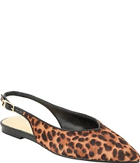 Guess Dorazio Leopard Print Calf Hair Slingback Flats