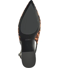 Guess Dorazio Leopard Print Calf Hair Slingback Flats