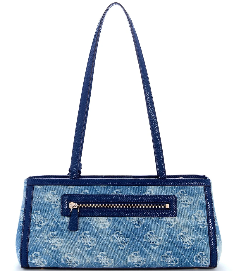 Guess Dovie Girlfriend Denim Jacquard Shoulder Satchel