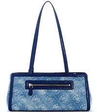Guess Dovie Girlfriend Denim Jacquard Shoulder Satchel