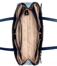 Guess Dovie Girlfriend Denim Jacquard Shoulder Satchel