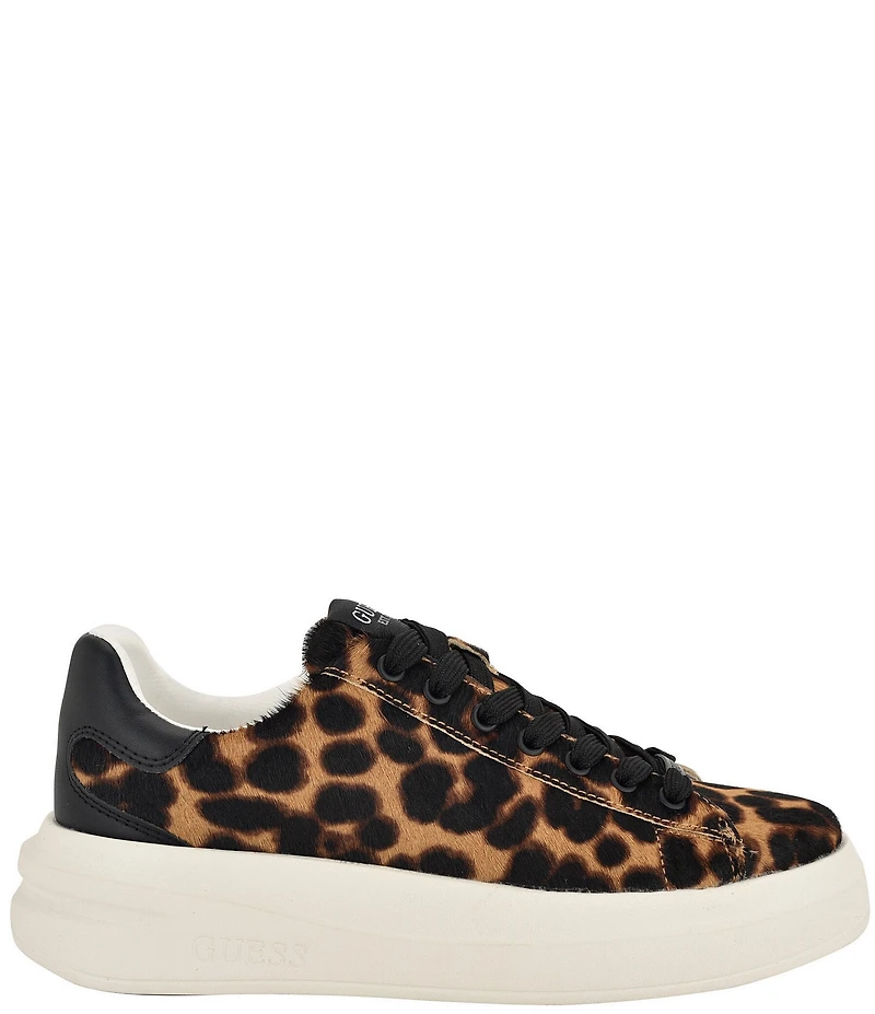 Guess Elbinah Leopard Print Faux Fur Platform Sneakers