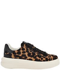 Guess Elbinah Leopard Print Faux Fur Platform Sneakers