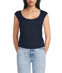 Guess Elisabette Short Sleeve Stretch Lace Top