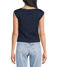 Guess Elisabette Short Sleeve Stretch Lace Top