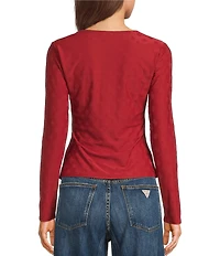 Guess Elleona Long Sleeve Stretch Jacquard Jersey Top
