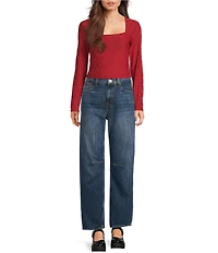 Guess Elleona Long Sleeve Stretch Jacquard Jersey Top