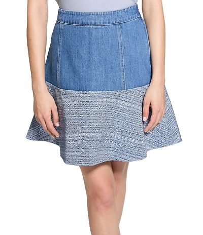 Guess Elsie High Rise Tweed Mix Coordinating Denim Skirt