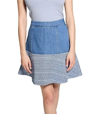 Guess Elsie High Rise Tweed Mix Coordinating Denim Skirt