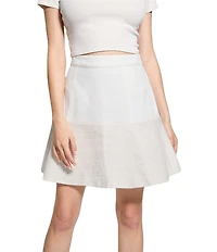 Guess Elsie High Rise Tweed Mix Coordinating Denim Skirt