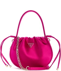 Guess Elsie Satin Drawstring Bucket Clutch Bag