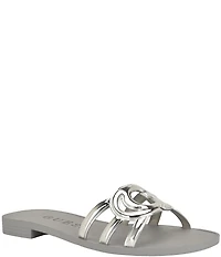 Guess Elyho Glossy Rubber Logo Pool Slide Sandals