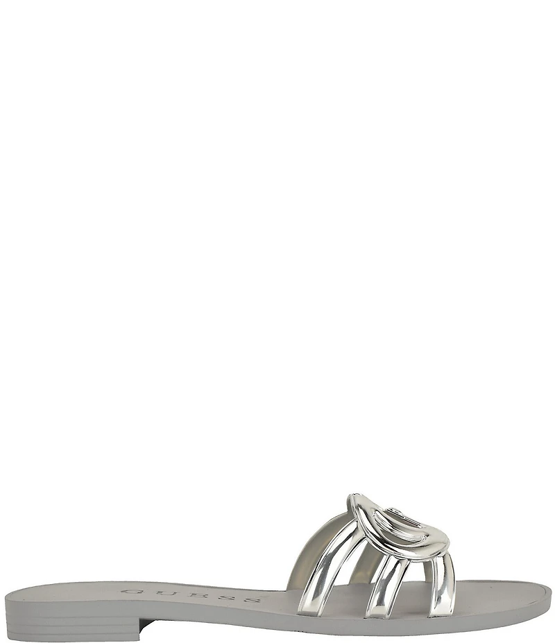 Guess Elyho Glossy Rubber Logo Pool Slide Sandals
