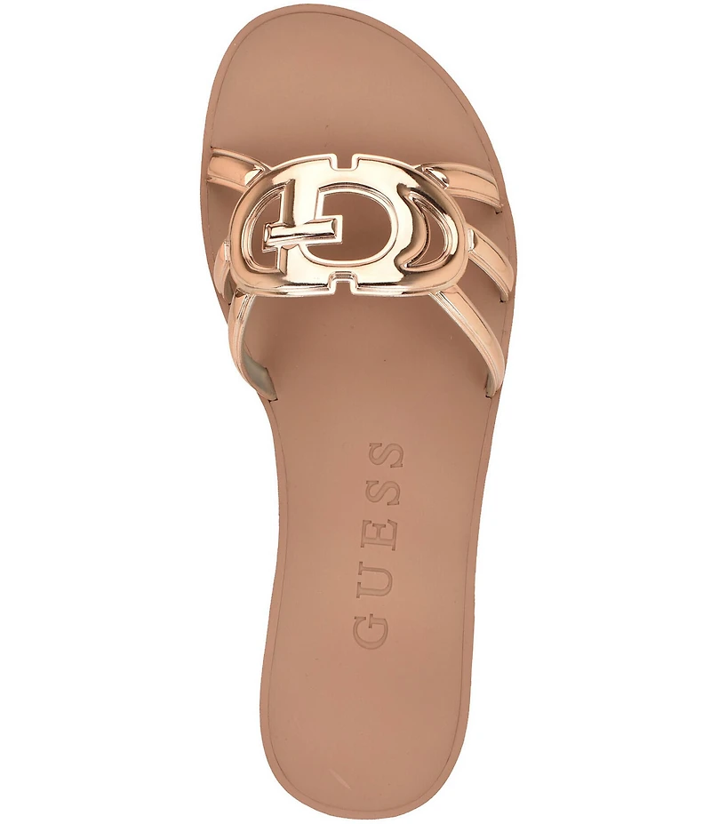 Guess Elyho Glossy Rubber Logo Pool Slide Sandals