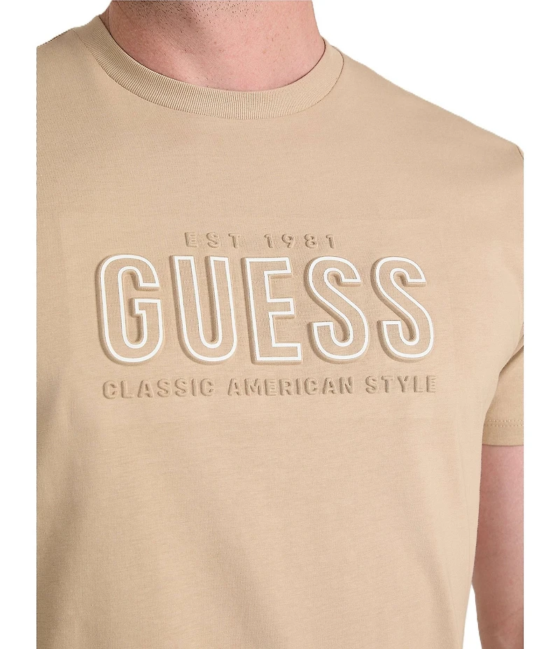 Guess Embossed Logo Short Sleeve T-Shirt