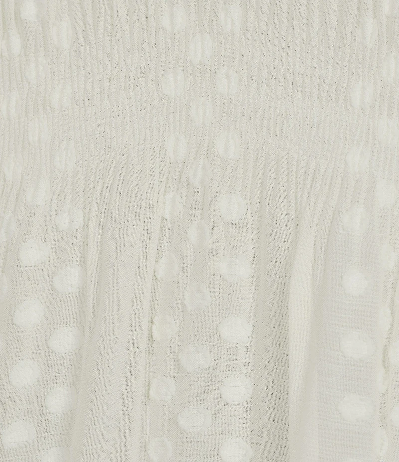 Guess Emilia Cold Shoulder Dotted Long Sleeve Chiffon Top