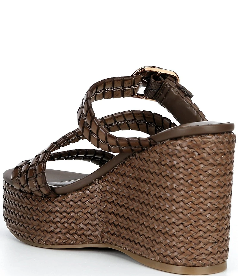 Guess Evana Woven Strappy Platform Wedge Slide Sandals