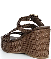 Guess Evana Woven Strappy Platform Wedge Slide Sandals