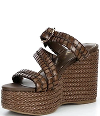 Guess Evana Woven Strappy Platform Wedge Slide Sandals