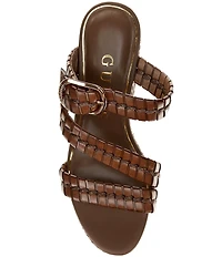 Guess Evana Woven Strappy Platform Wedge Slide Sandals