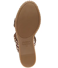Guess Evana Woven Strappy Platform Wedge Slide Sandals