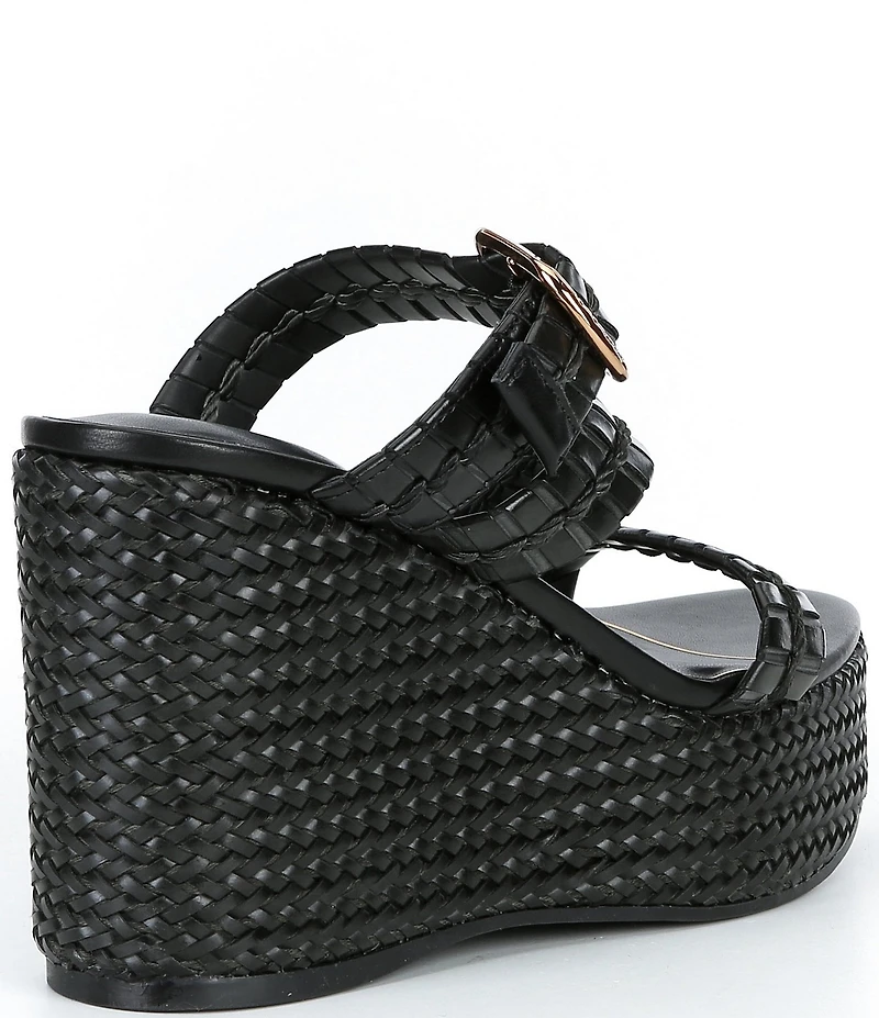 Guess Evana Woven Strappy Platform Wedge Slide Sandals
