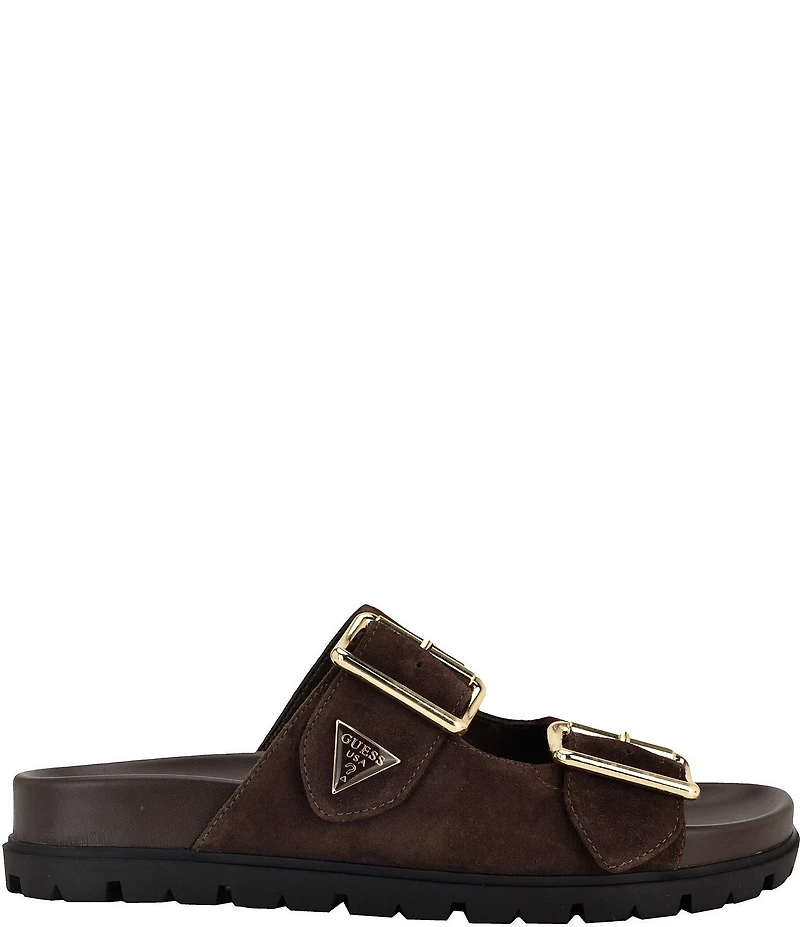 Guess Fasten Suede Buckled Slide Sandals