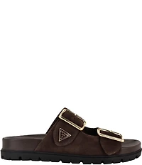 Guess Fasten Suede Buckled Slide Sandals