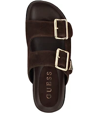 Guess Fasten Suede Buckled Slide Sandals